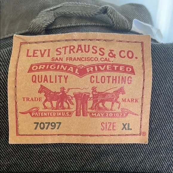 Levi's Khaki Green Denim Jacket - Picture 3 of 4